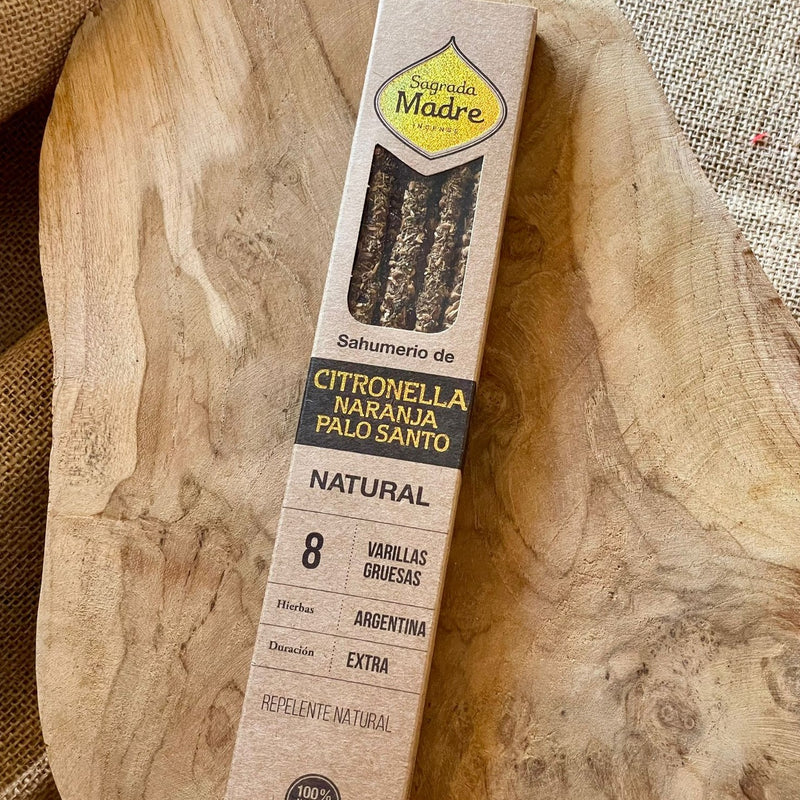 INCIENSO CITRONELA, NARANJA Y PALO SANTO
